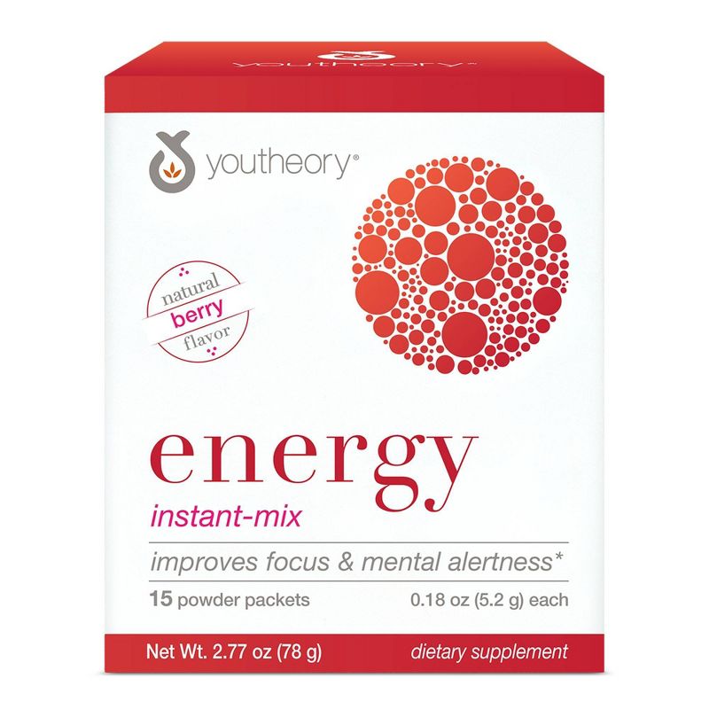 Youtheory Energy Instant-Mix Powder Packets - 15ct