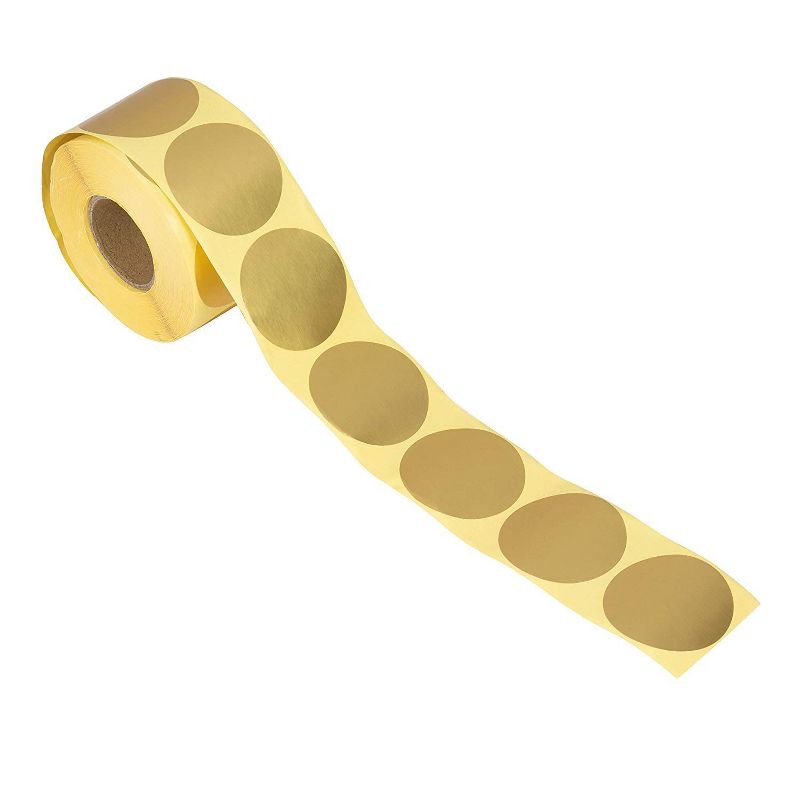 Sustainable Greetings 500-Pack Metallic Gold 2" Round Dot Sticker Labels for Envelope Seals, Invitations, Party Favors