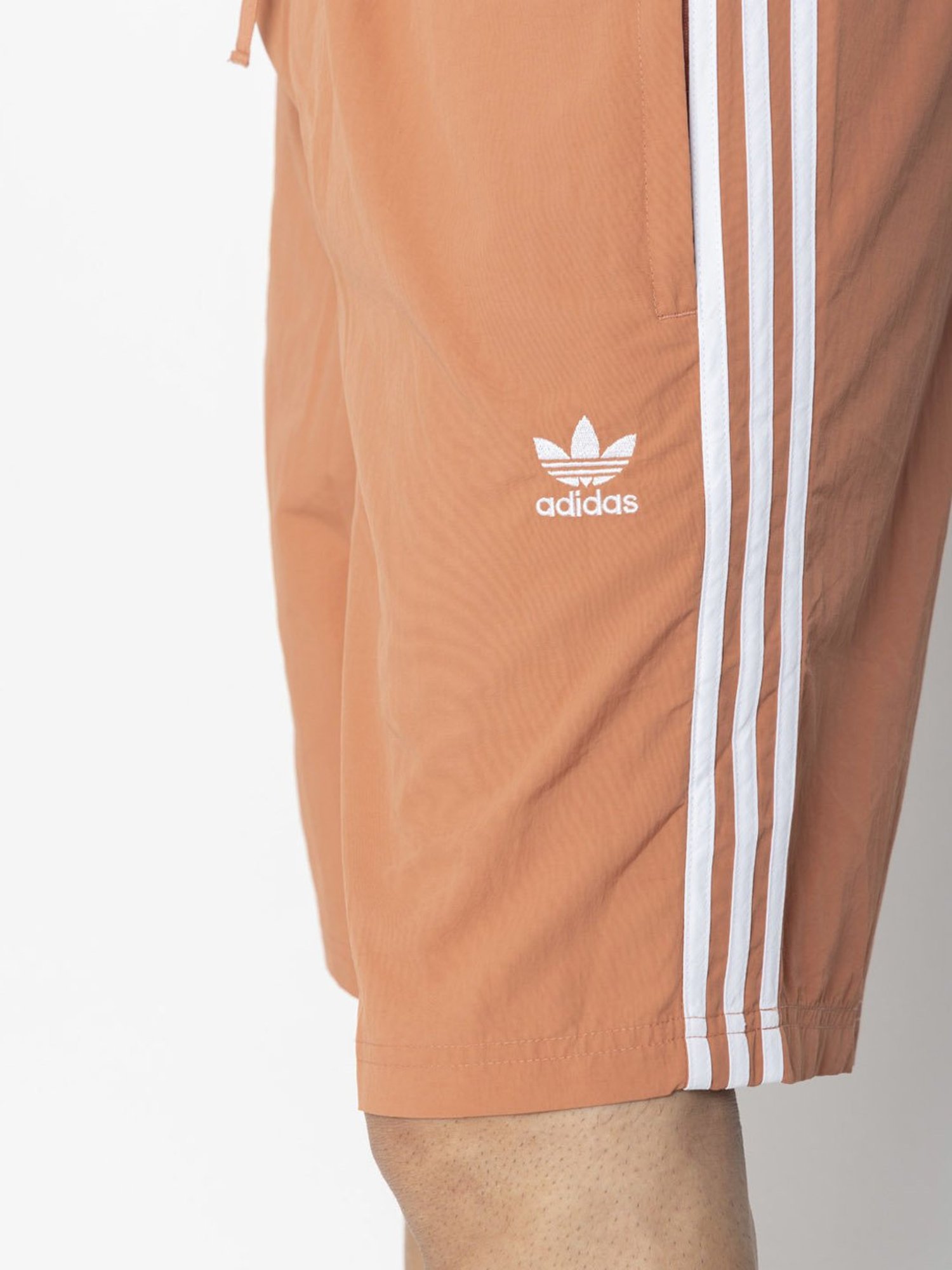 Adidas Originals Peach Regular Fit Striped Swim Shorts