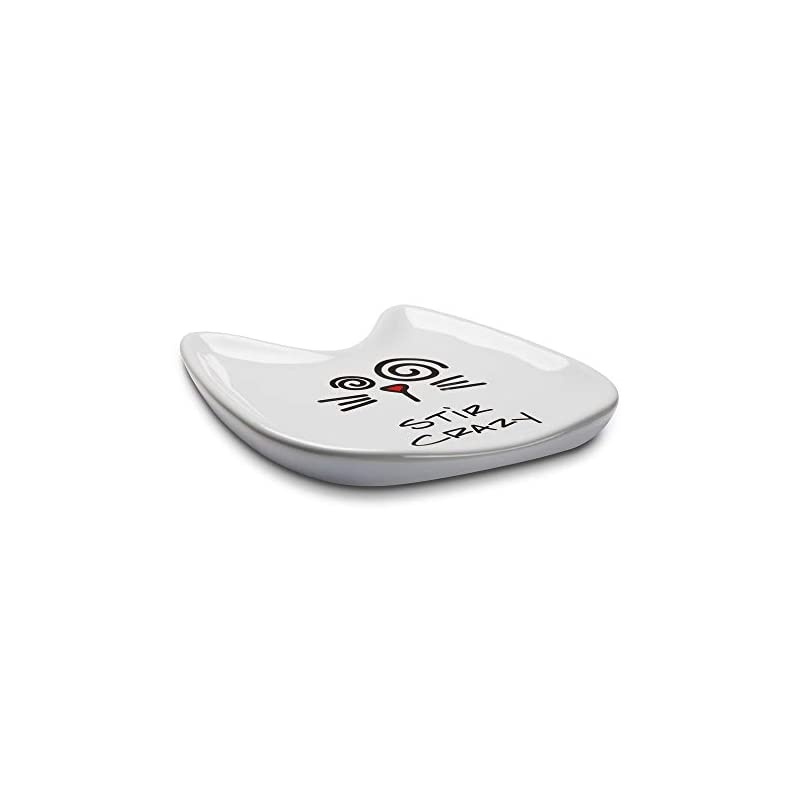 Blobby Cat, Cat Spoon Rest "Stir Crazy", 5", White