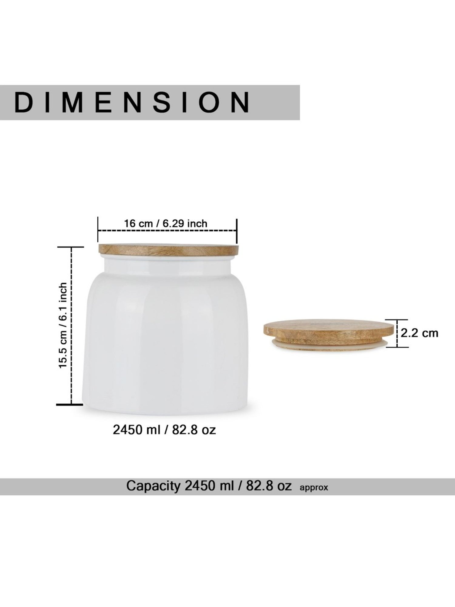HAZEL White Galvanized metal Storage Container with Lid