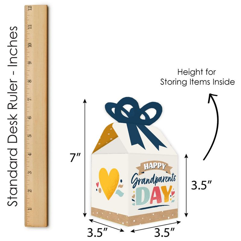 Big Dot of Happiness Adult 50th Birthday - Gold - Square Favor Gift Boxes - Birthday Party Bow Boxes - Set of 12