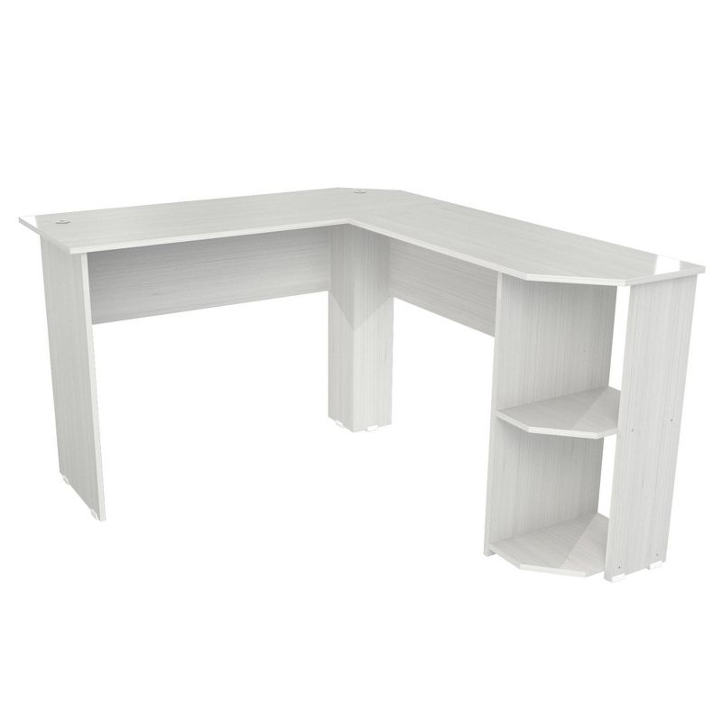 L Shaped Writing Desk Light Washed - Inval