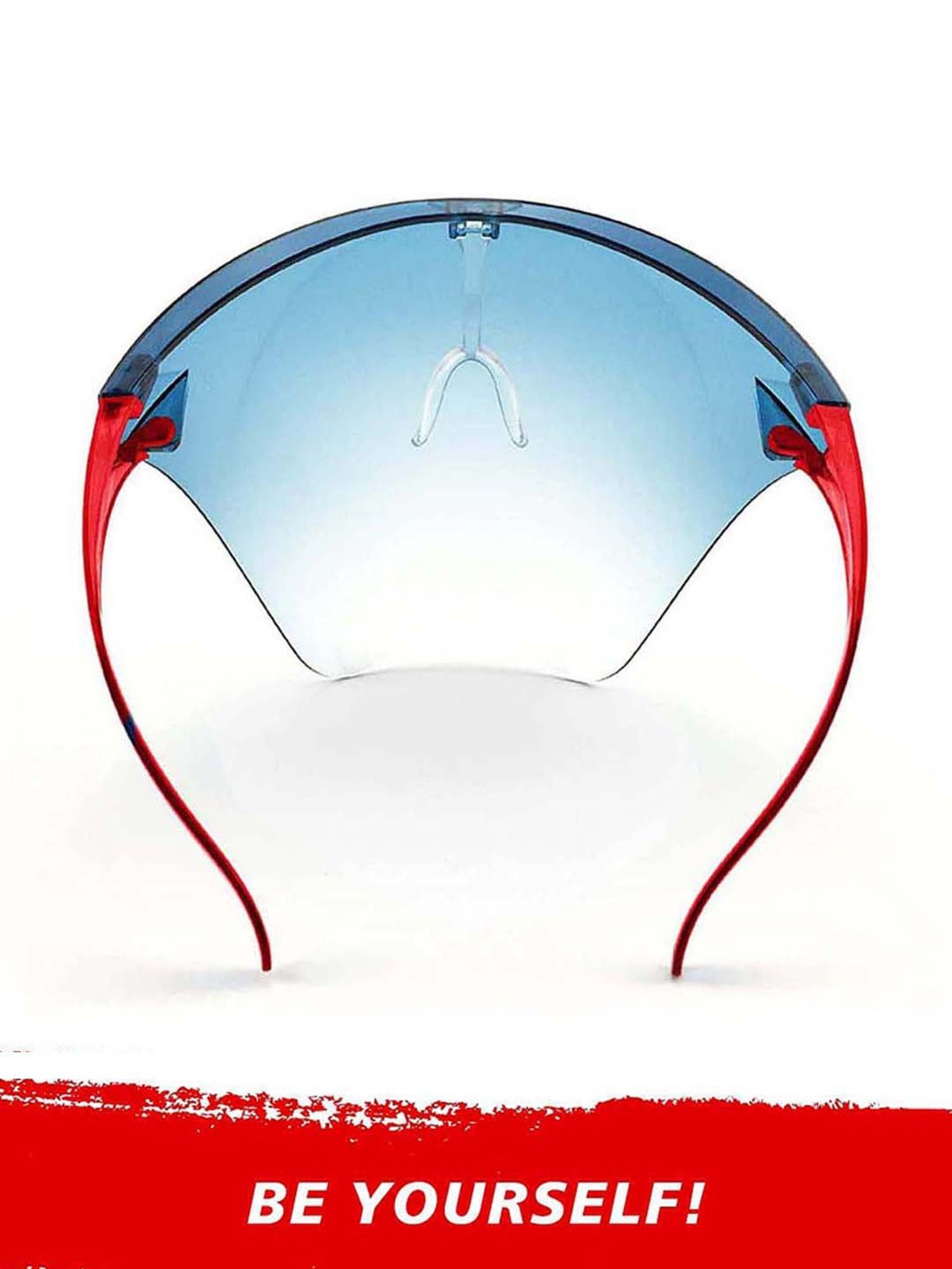 Lee Cooper Blue Goggle-Style Face Shield with 18 Degree Safety Coverage
