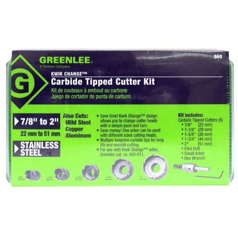 Greenlee 660 6-Piece Quick-Change Carbide Cutter Kit
