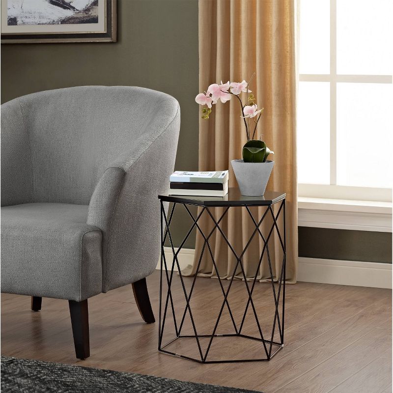 Element Geometric Side Table Midnight Black - Adore Decor