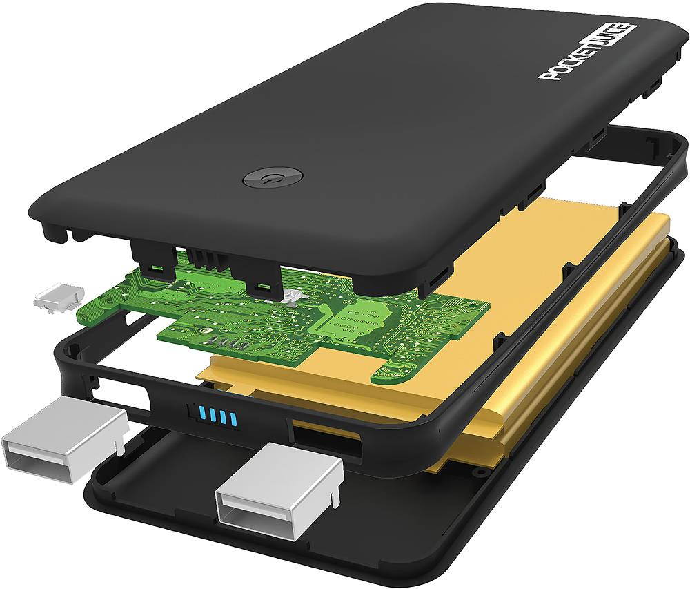 Tzumi - PocketJuice Endurance 10000 mAh Portable Charger - Black