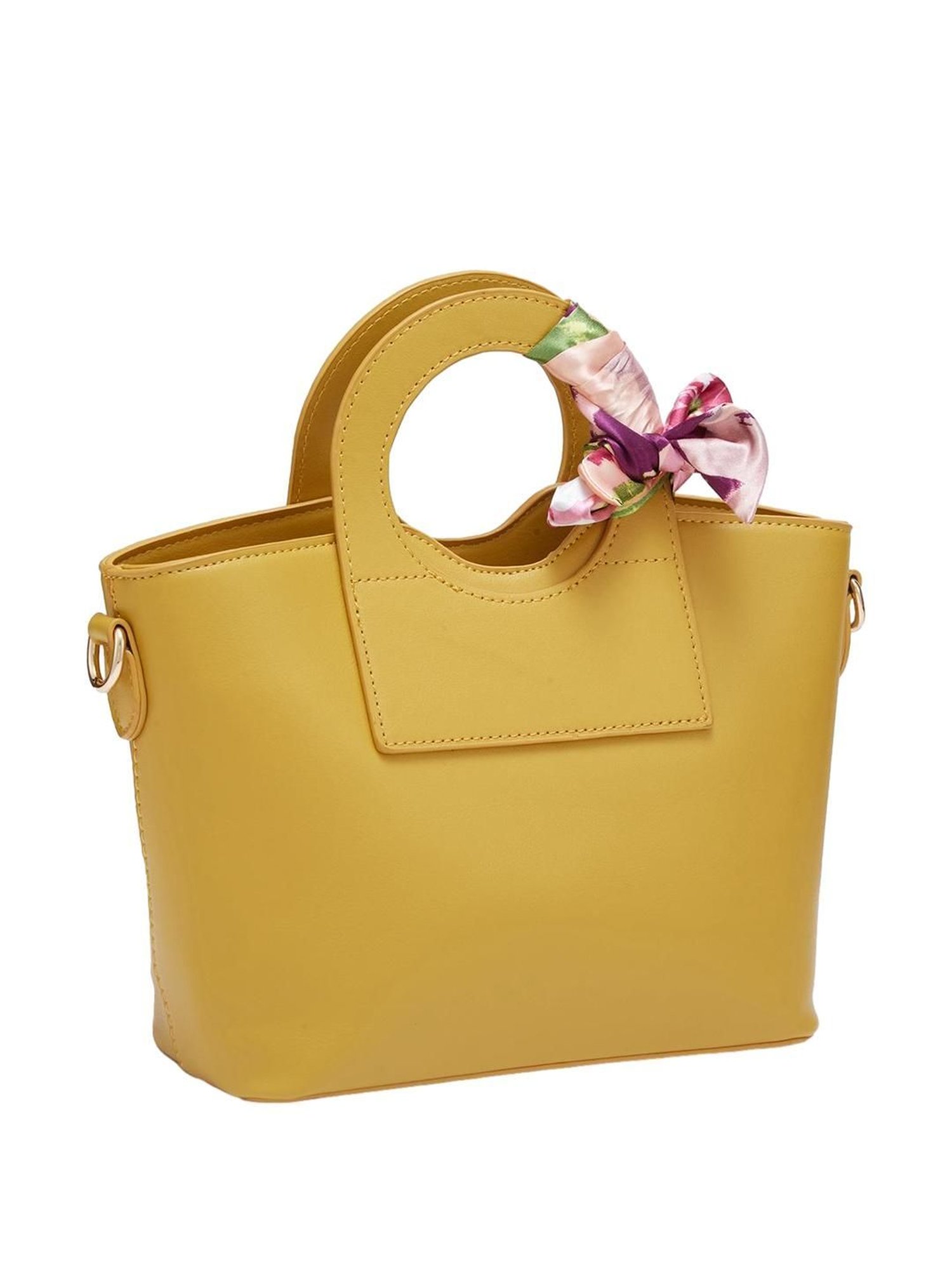 Globus Mustard Solid Medium Handbag