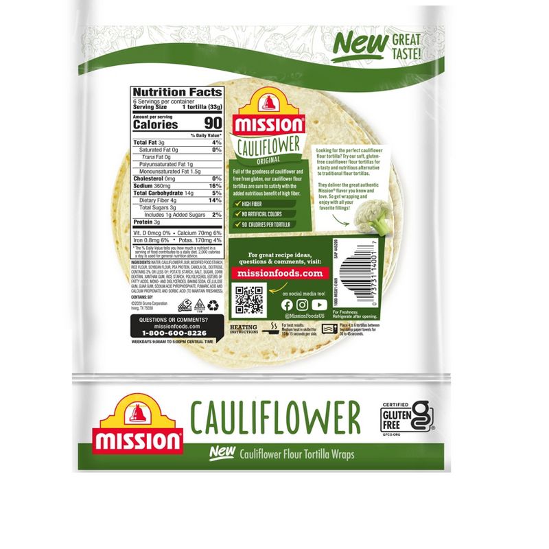 Mission Vegan Cauliflower Tortillas - 6ct
