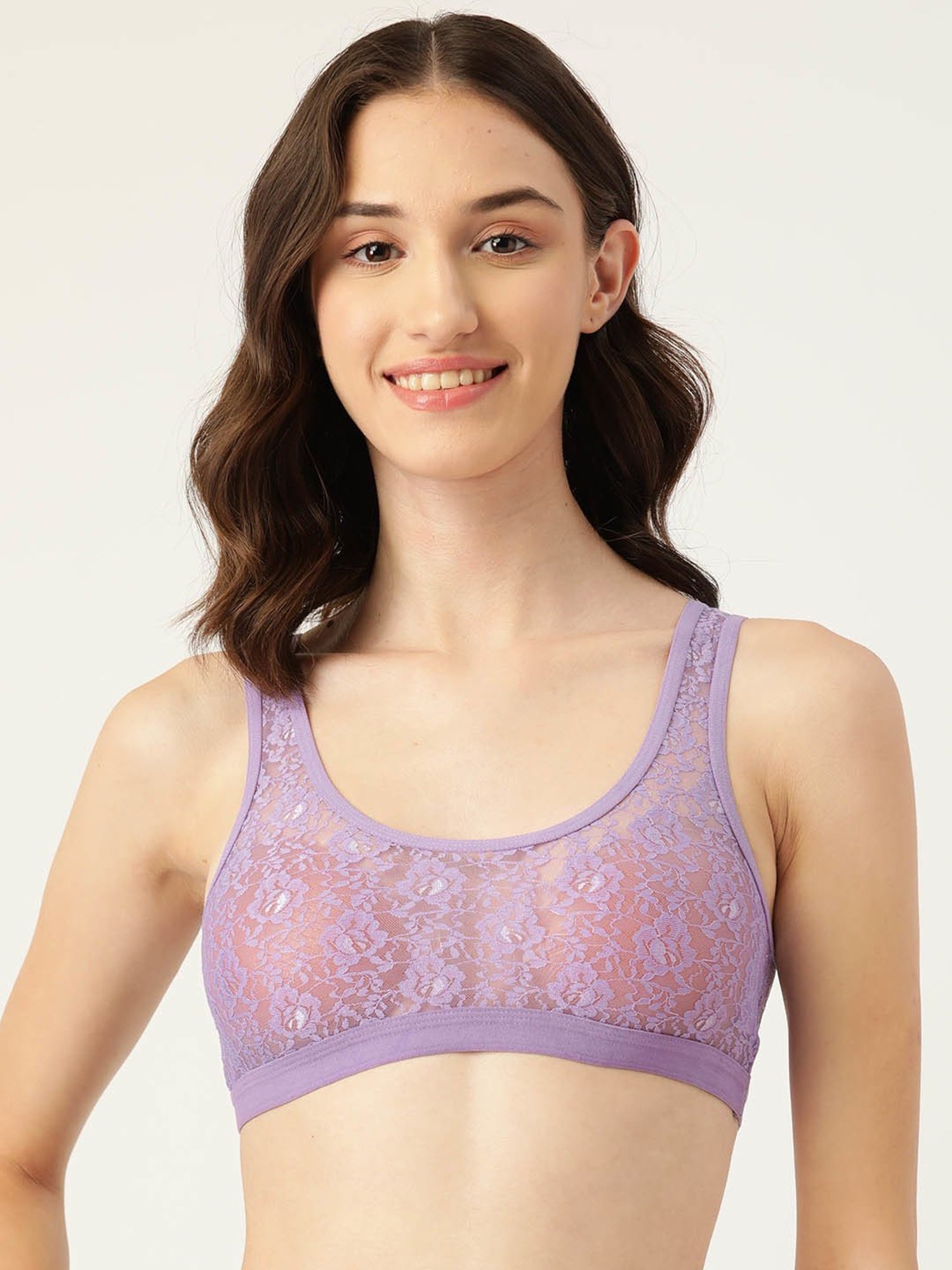Leading Lady Purple Non-Padded Bralette Bra