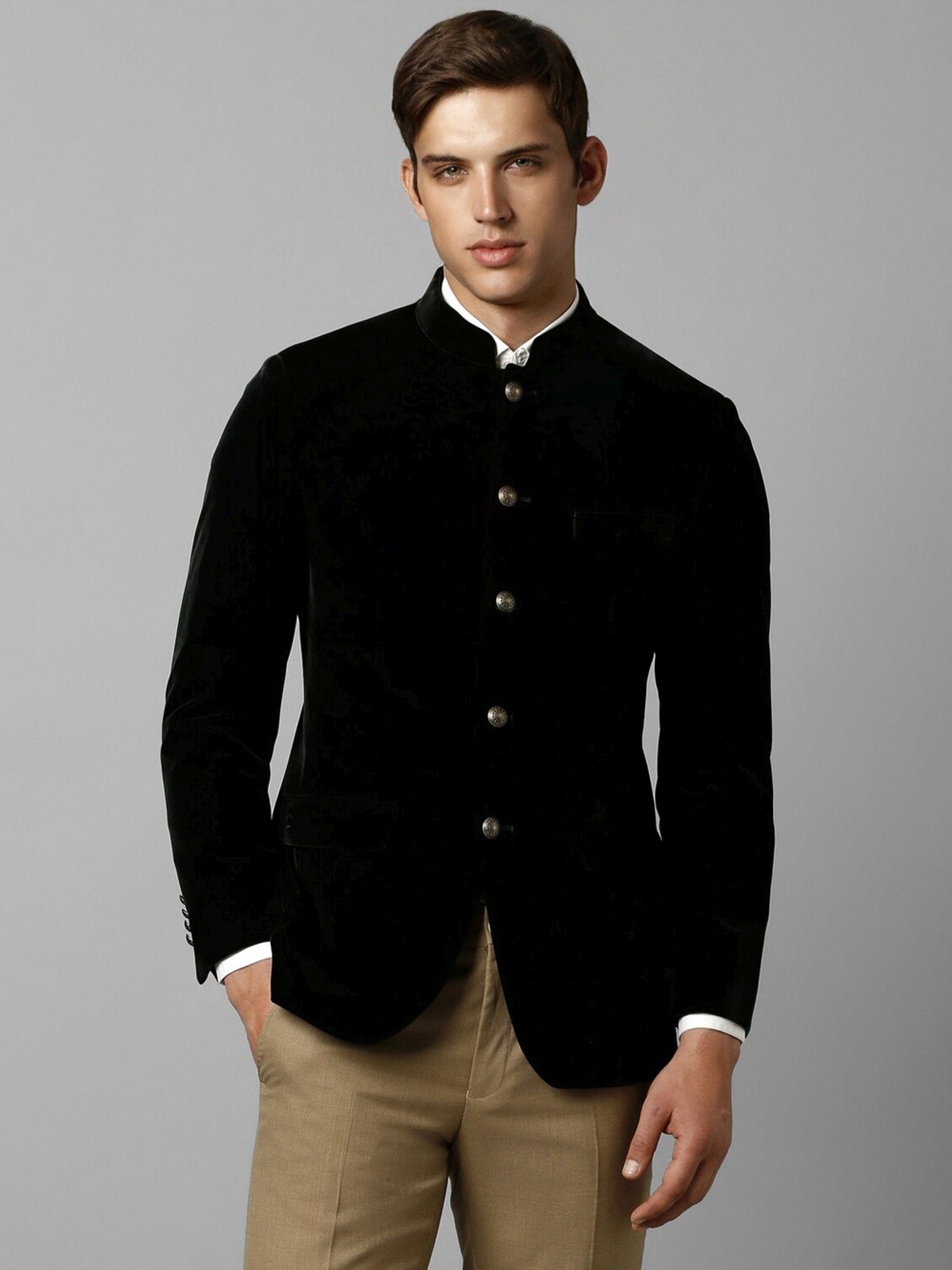 Hangup Cream Regular Fit Ethnic Blazer