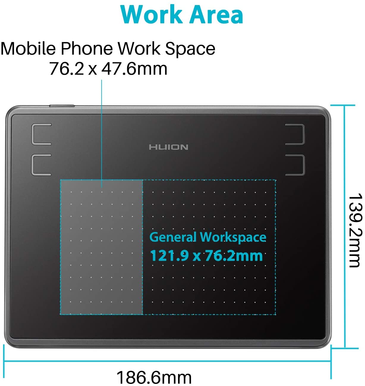 Huion Inspiroy H430P OSU Graphic Drawing Tablet with Battery-Free Stylus 4 Press Keys, Compatible with Chromebook, Android, Windows and Mac