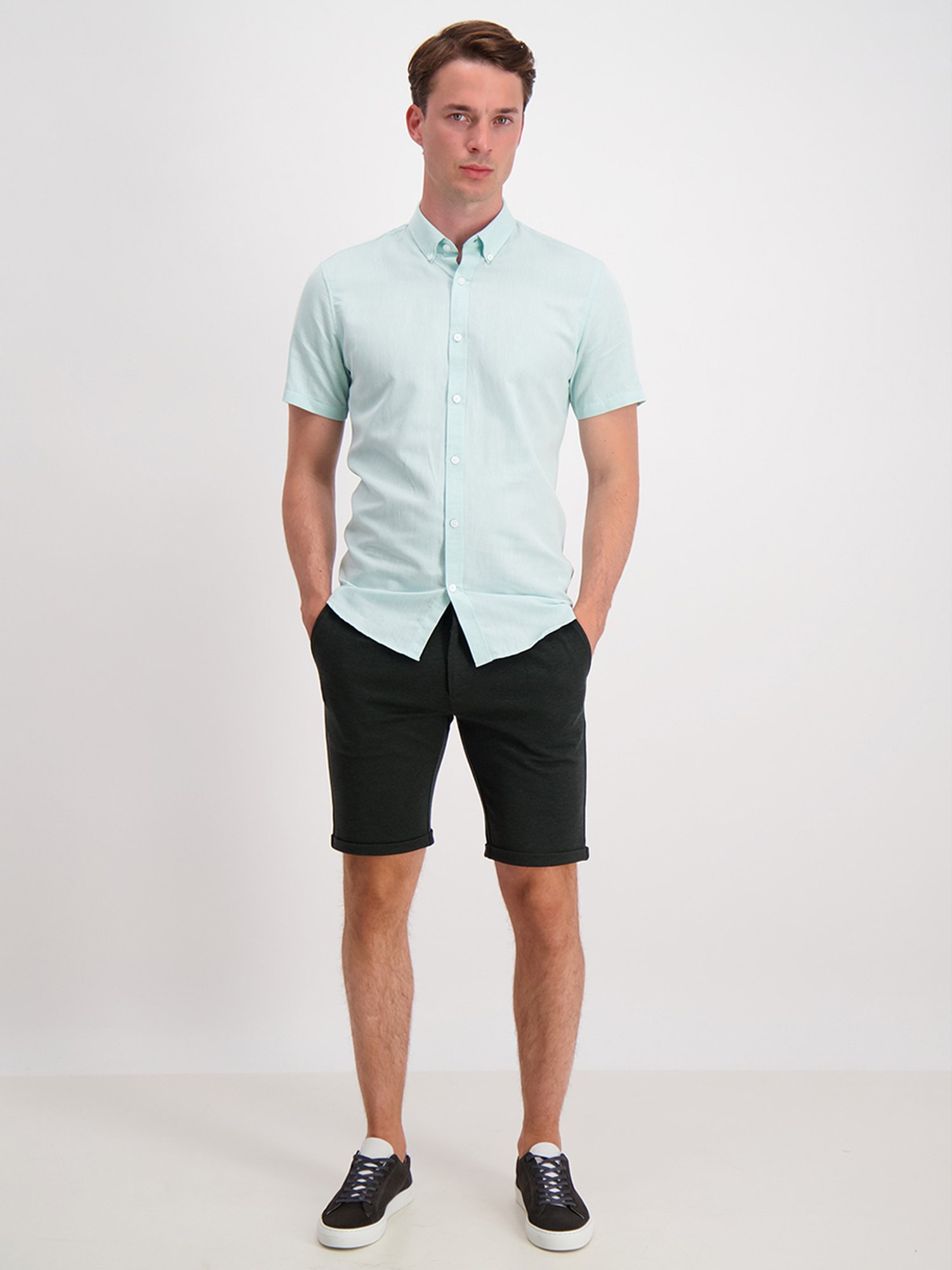 Lindbergh Dark Green Slim Fit Bermuda Shorts