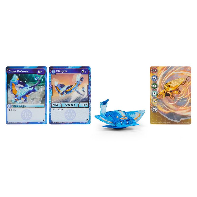 Bakugan Geogan Stingzer Collectible Action Figure and Trading Cards