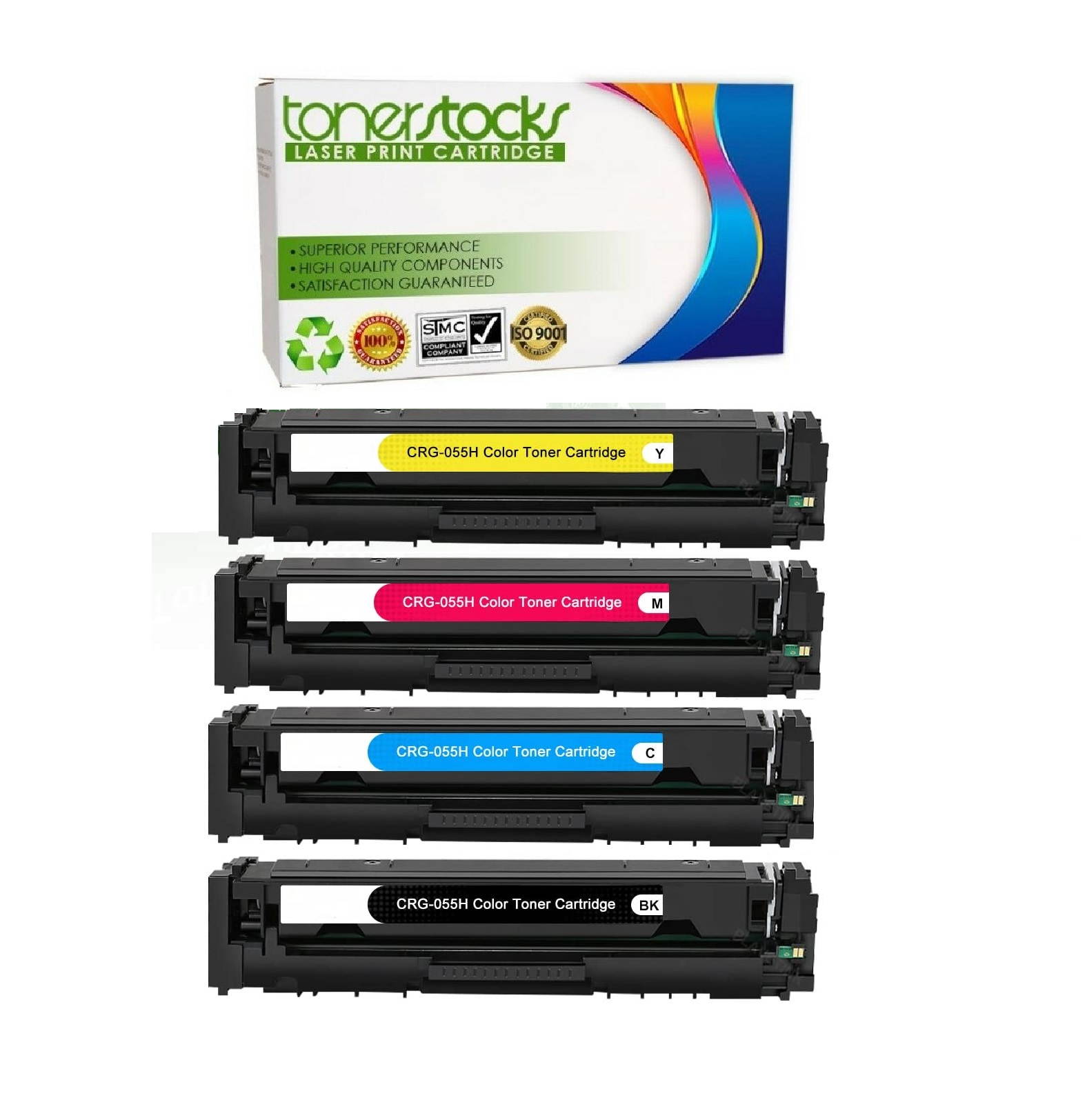 Tonerstocks 4PK CRG-055H 055 Toner Cartridge For Canon imageCLASS MF745Cdw MF746Cdw With Chip
