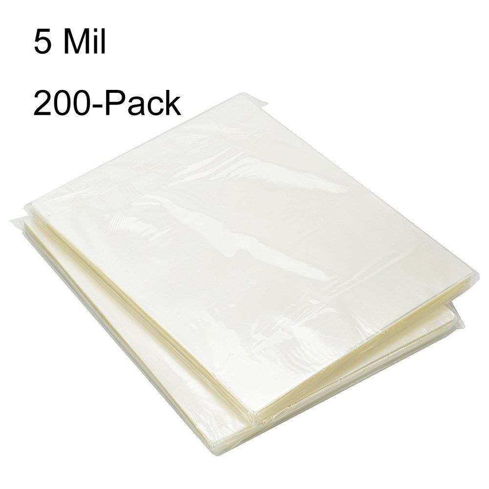 BESTEASY Thermal Laminating Pouches 200 Pack, 8.9 x 11.4-Inches, 5 mil Thick