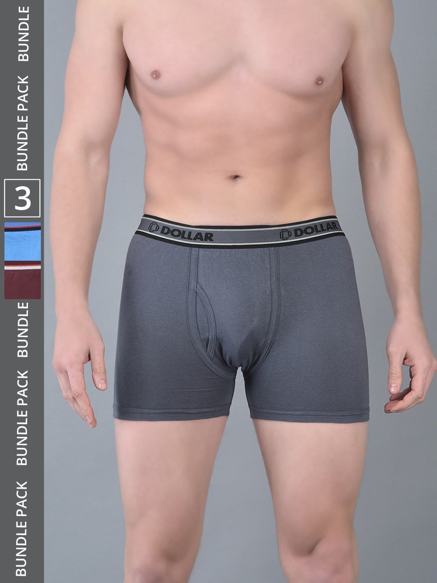 Dollar Bigboss Assorted Cotton Regular Fit Trunks - Pack Of 3