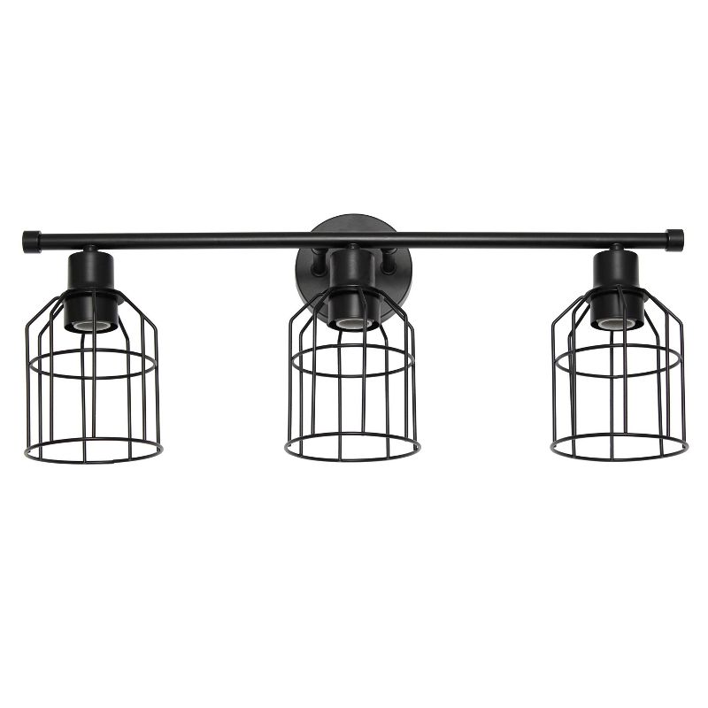 3-Light Industrial Wired Vanity Pendant Matte Black - Lalia Home