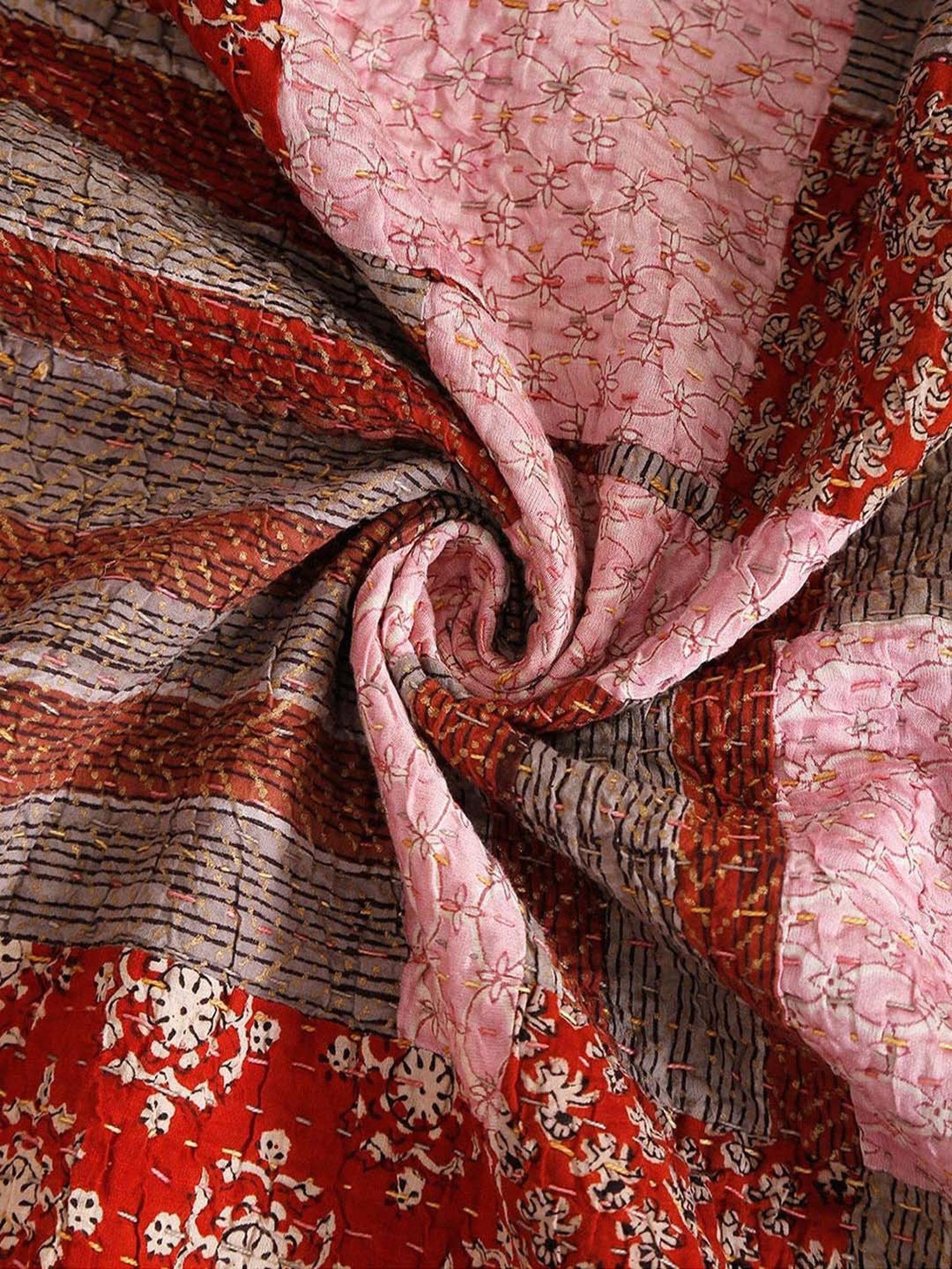 Fabindia Red Cotton Bedsheet - Set of 1