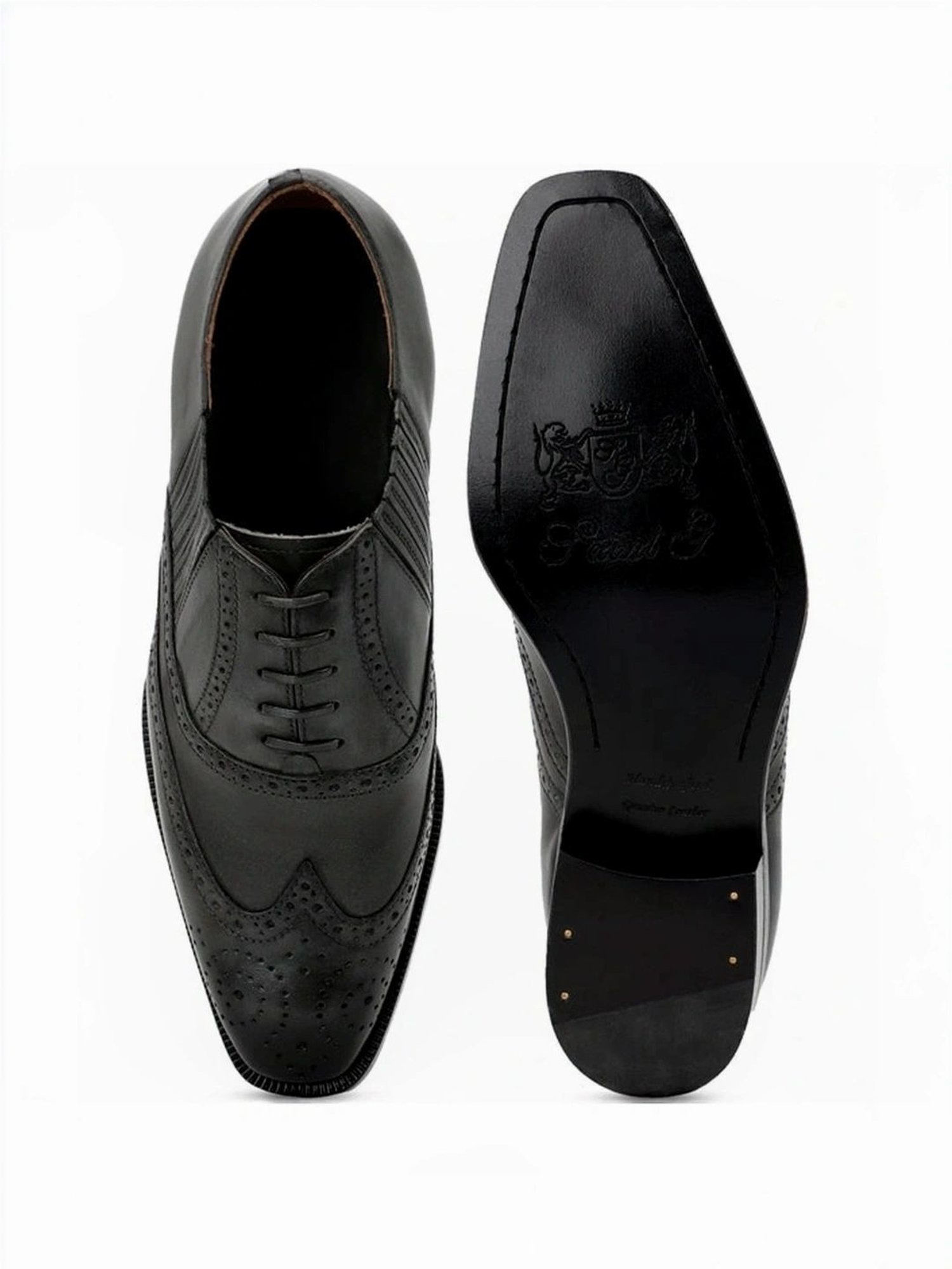 Saint G Men's Vincenzo Grey Brogue Shoes