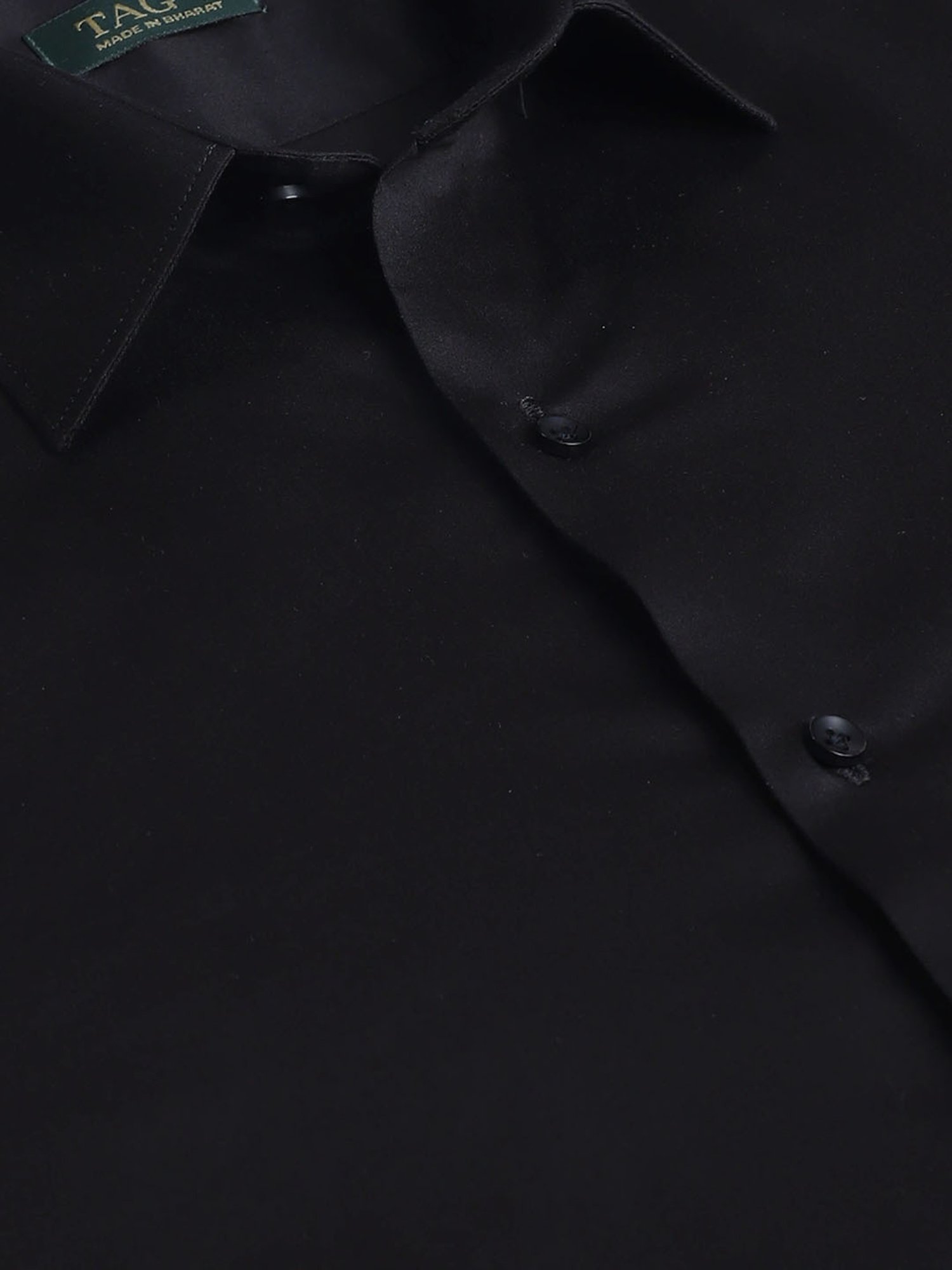 Tag 7 Black Cotton Regular Fit Shirt