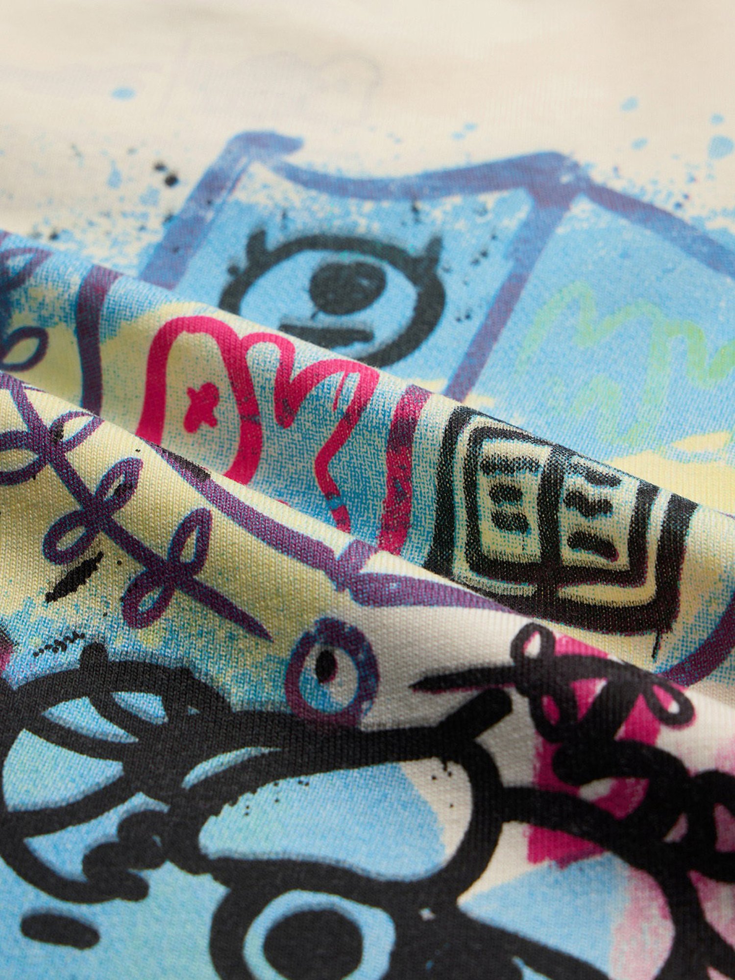 The Souled Store Multicolor Cotton Printed Oversized T-Shirt