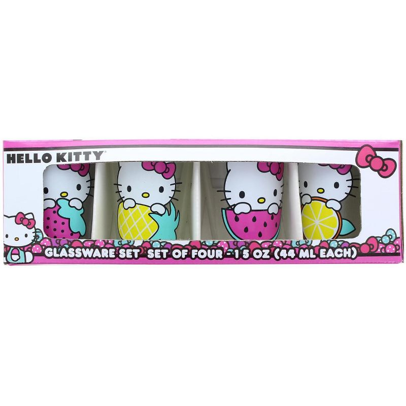 Hello Kitty 4 Piece 1.5oz Mini Glass Set