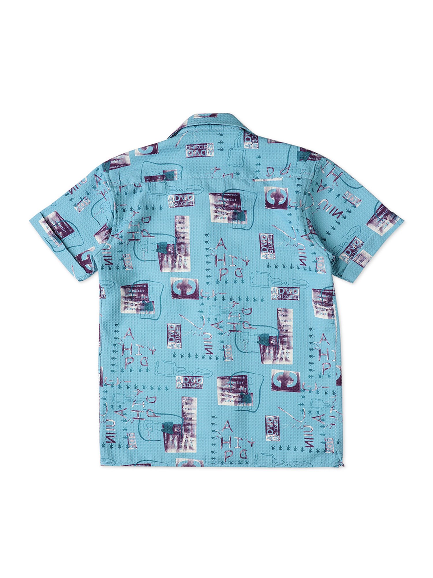 Cavio Kids Blue & White Printed Shirt with T-Shirt