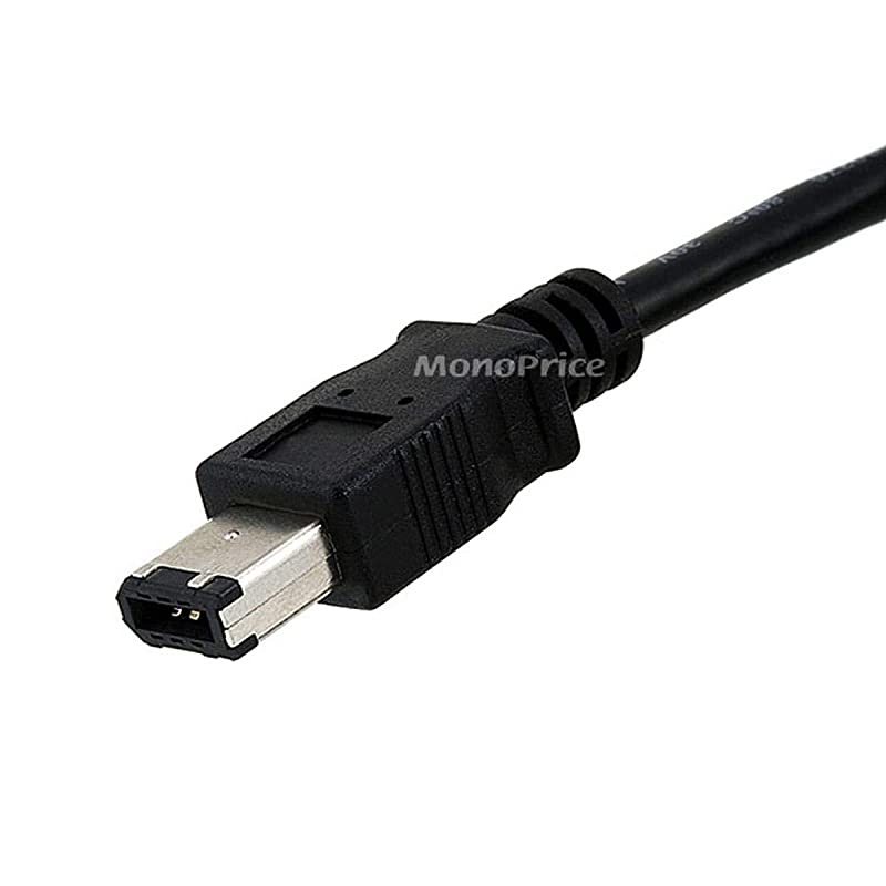 10-Feet 9 PIN/ 6PIN Bilingual FireWire 800, FireWire 400 Cable, Black (103543)