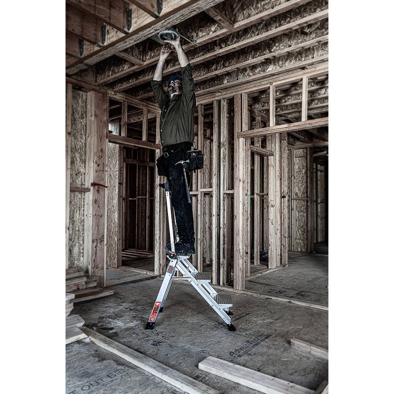 Little Giant Ladder Systems 3-step ANSI Type IAA 375lb Aluminum Stepstool with handrail Gray