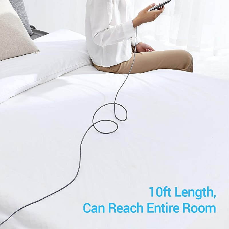 iPhone Charger Cable (10ft / 3m)  USB A to Lightning Cable 10 Feet, Durable Nylon Braided Fast Charging Cord Compatible with iPhone 11/Pro/X/Xs Max/XR/8 Plus /7 Plus/6/ iPad