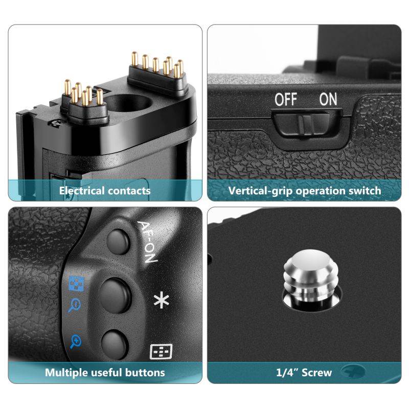 Neewer Battery Grip Holder (Replacement for BG-E14) Work with LP-E6 Battery or 6 Pieces AA Batteries for Canon EOS 70D 80D 90D DSLR Camera