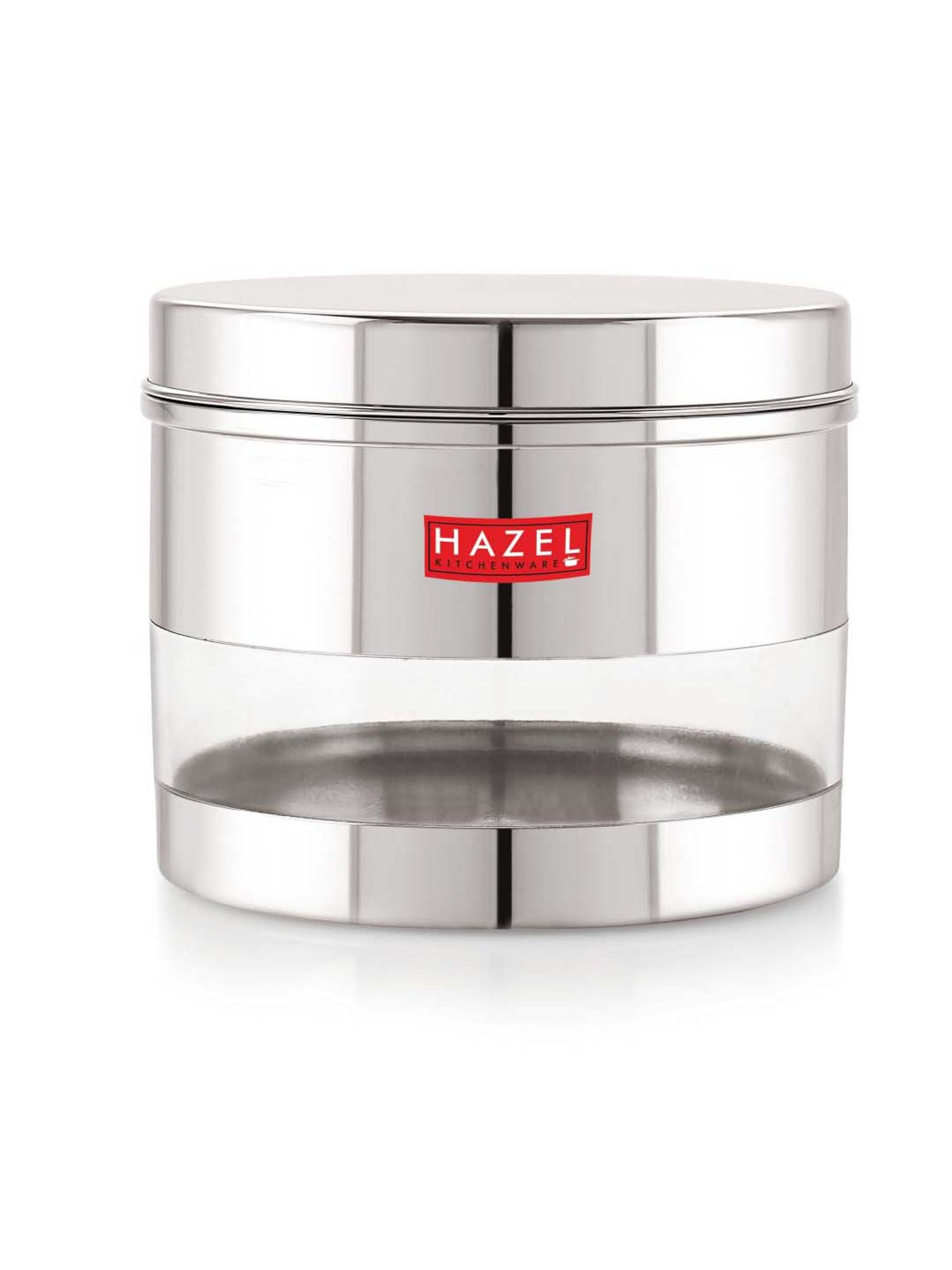 HAZEL Silver Stainless Steel Kitchen Storage Jar (1100 ml) - Set of 1