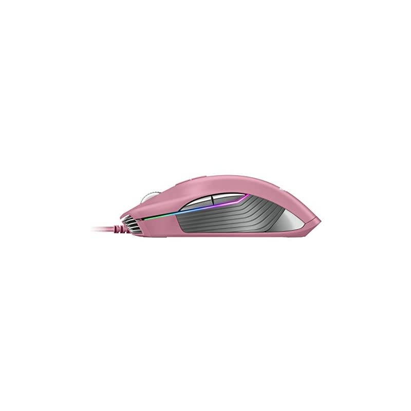 Lancehead TE Ambidextrous Gaming Mouse: 16,000 DPI Optical Sensor - Chroma RGB Lighting - 8 Programmable Buttons - Mechanical Switches - Quartz Pink