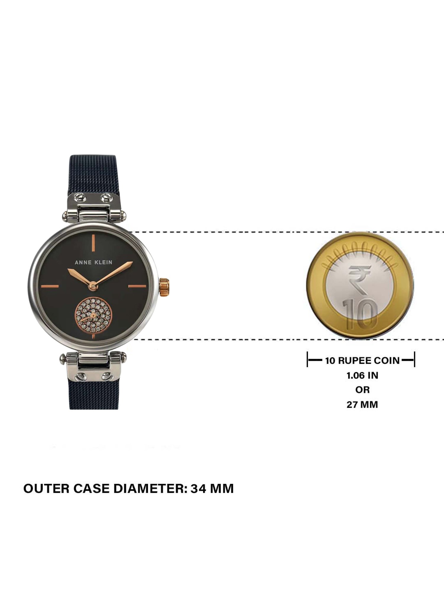 Anne Klein NBAK3001BLRT Analog Watch for Women