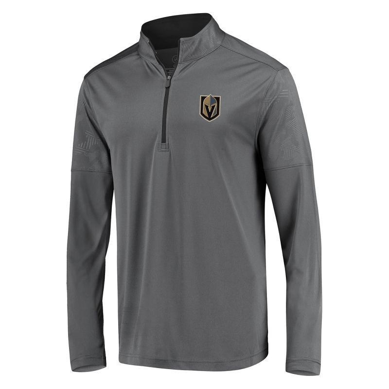 NHL Vegas Golden Knights Men's Defender Embossed 1/4 Zip Sweatshirt - Gray M