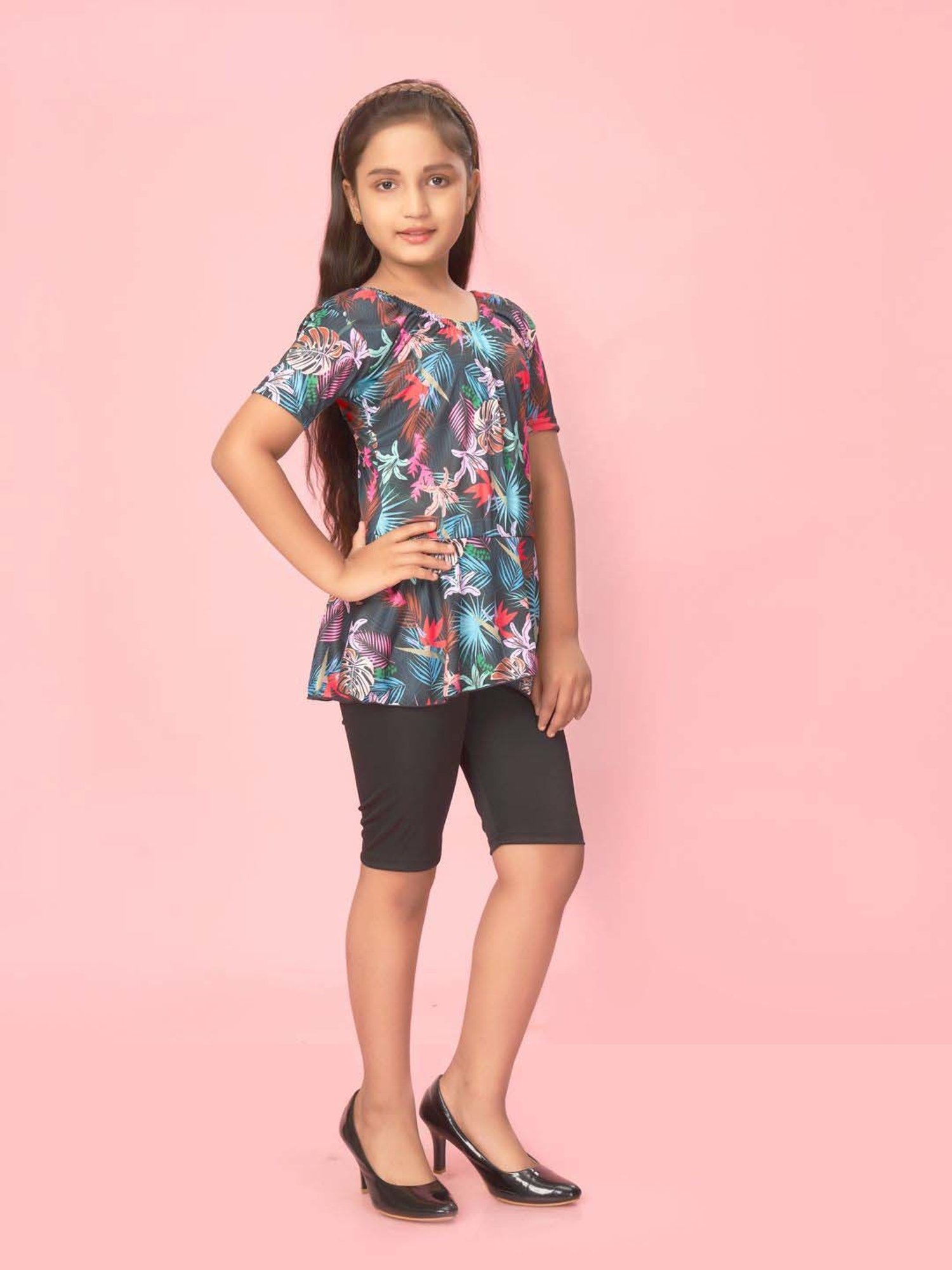 Aarika Kids Multicolor Printed Swim Suit