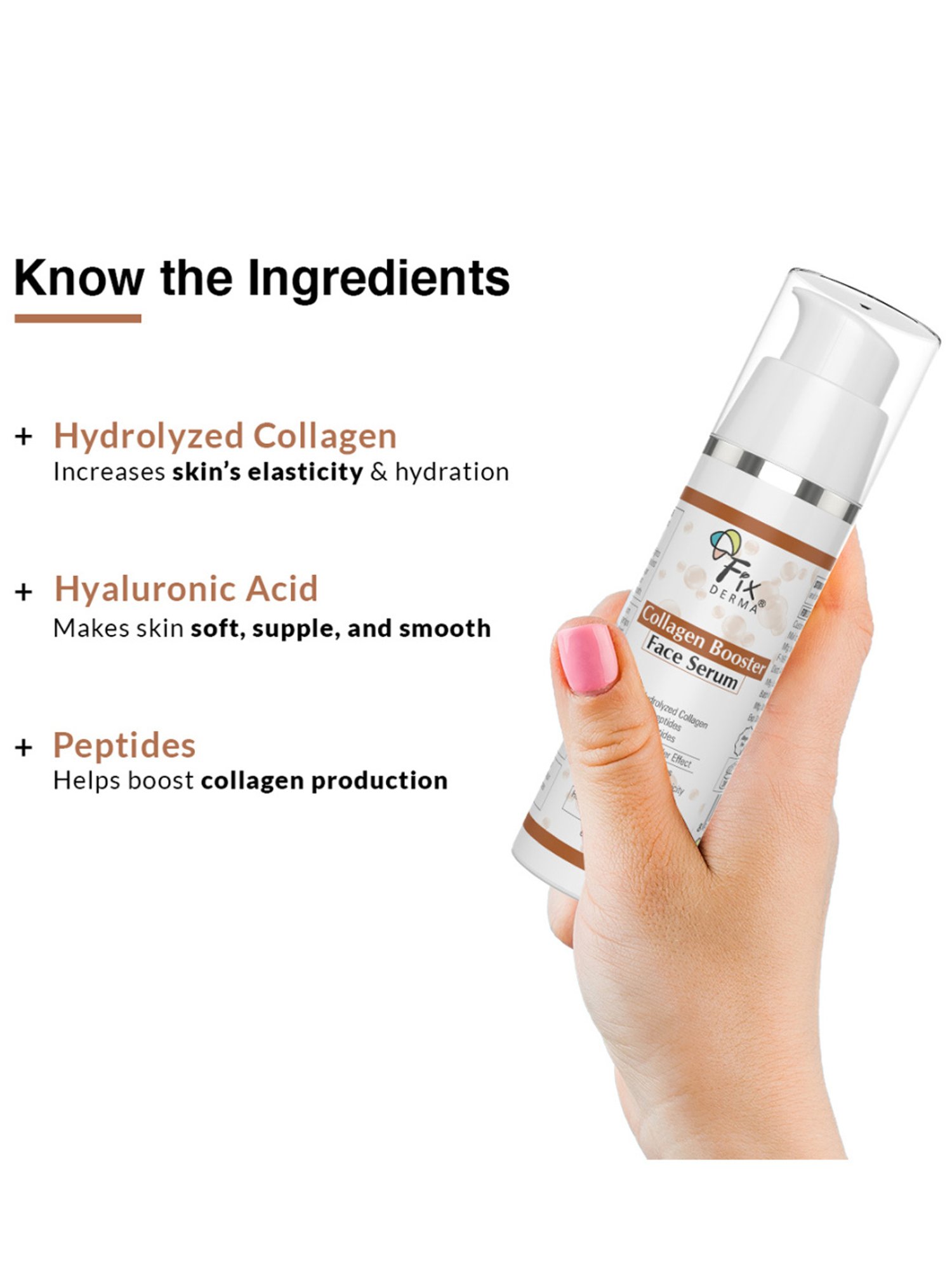 Fixderma Hydrolyzed Collagen Booster Face Serum for Men & Women - 30 gm