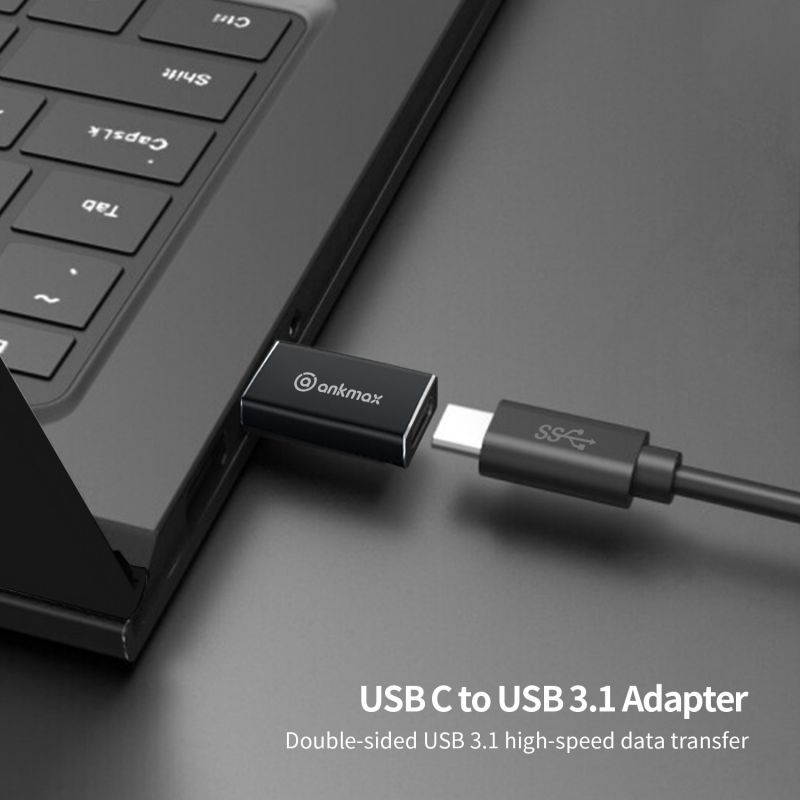 USB C to USB A Adapter - Ankmax UA312C USB C to USB A Connector, USB C 3.1Adapter Support 5Gbps Data Sync & Fast Charging - Compatible with Laptops, PC, Chargers, Power Banks and More Devices