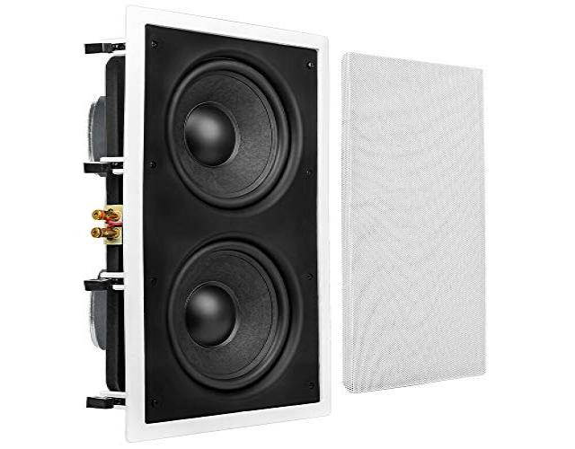 OSD Audio IWS88 In-Wall 350W Home Theater Subwoofer Dual 8-Inch Injected Woofers w/ Back Bridge to Enhance Bass