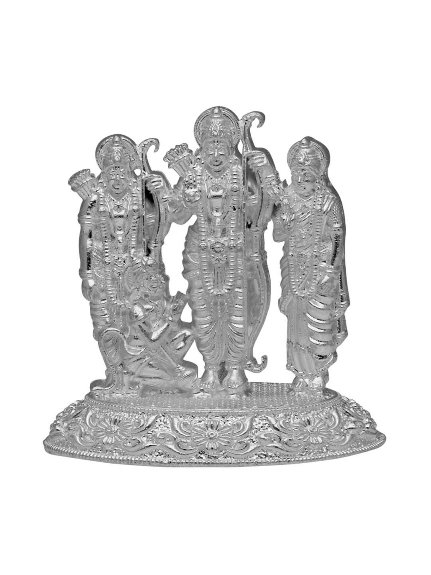 Sri Jagdamba Pearls 0.8 Silver Ram Lakshman Sita Idol