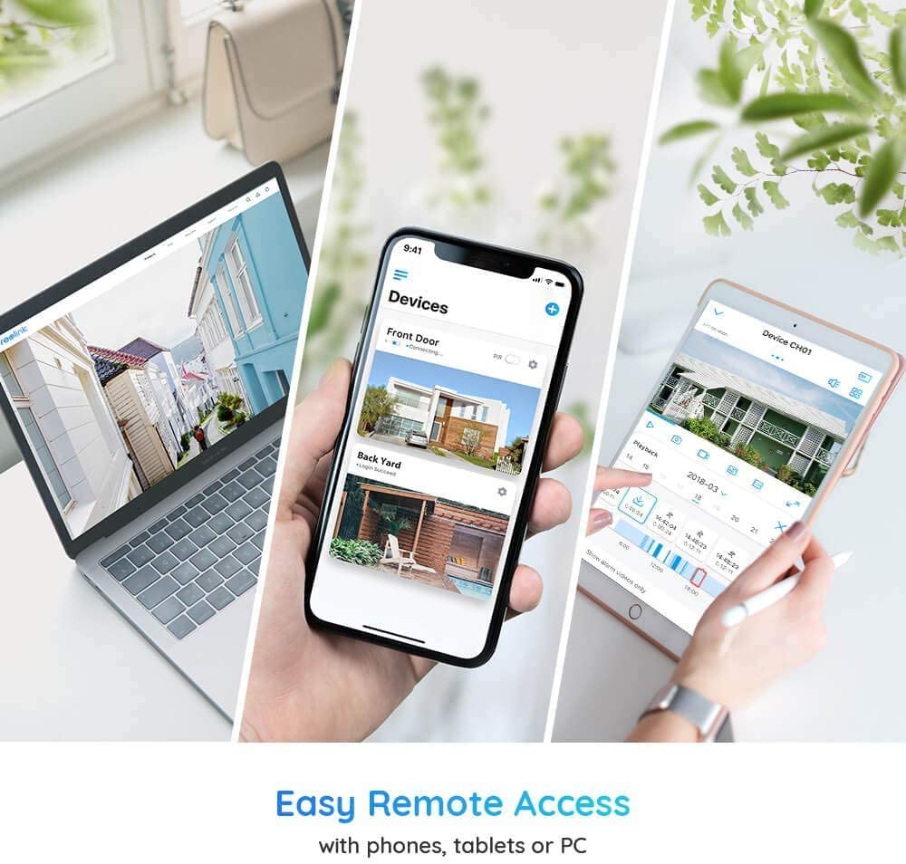 Security Camera, Reolink 4MP HD Plug-in WiFi Security Camera for Indoor Outdoor, 2.4/5Ghz WiFi, Night Vision, IP66 Waterproof, Motion Detection, Work with Google Assistant, Audio Recording, RLC-410W