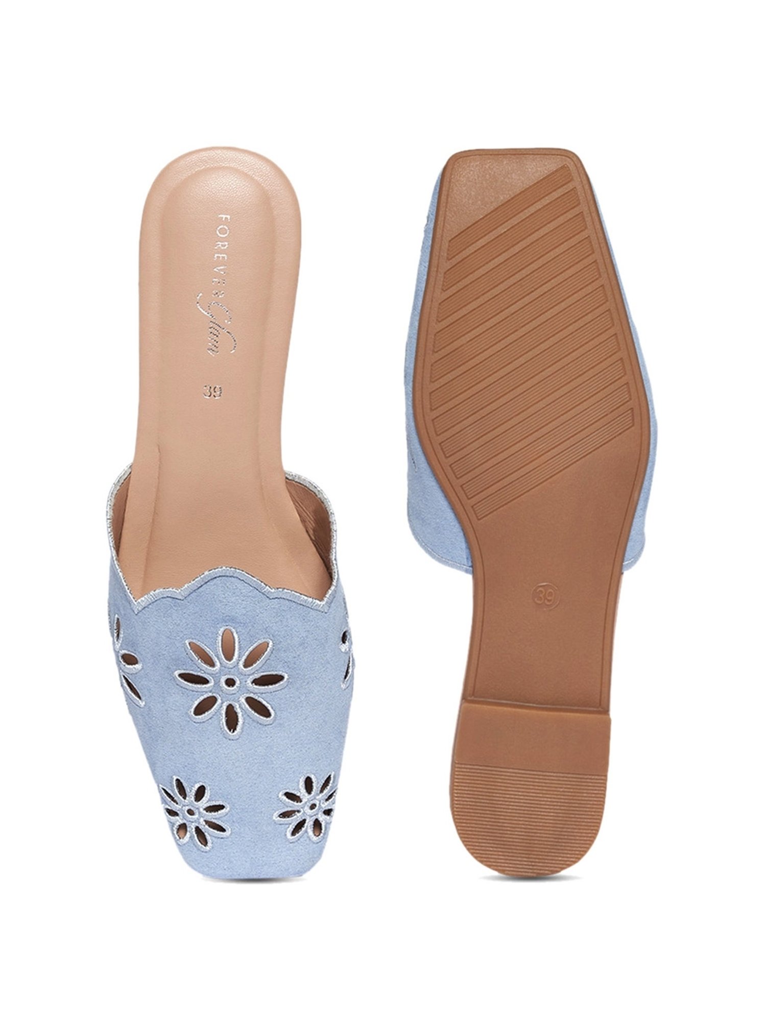 Forever Glam by Pantaloons Women's Blue Mule Shoes