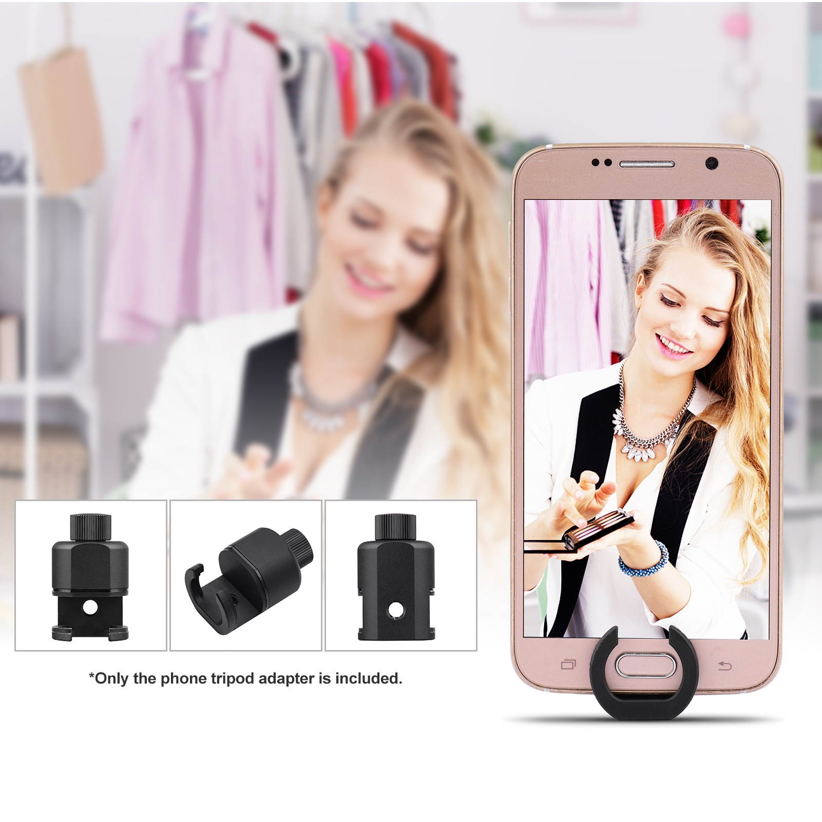 Mini Cell Phone Mount Tripod Adapter Tripod Phone Holder Stand with 1/4 Inch Interface for Smartphones Tablets