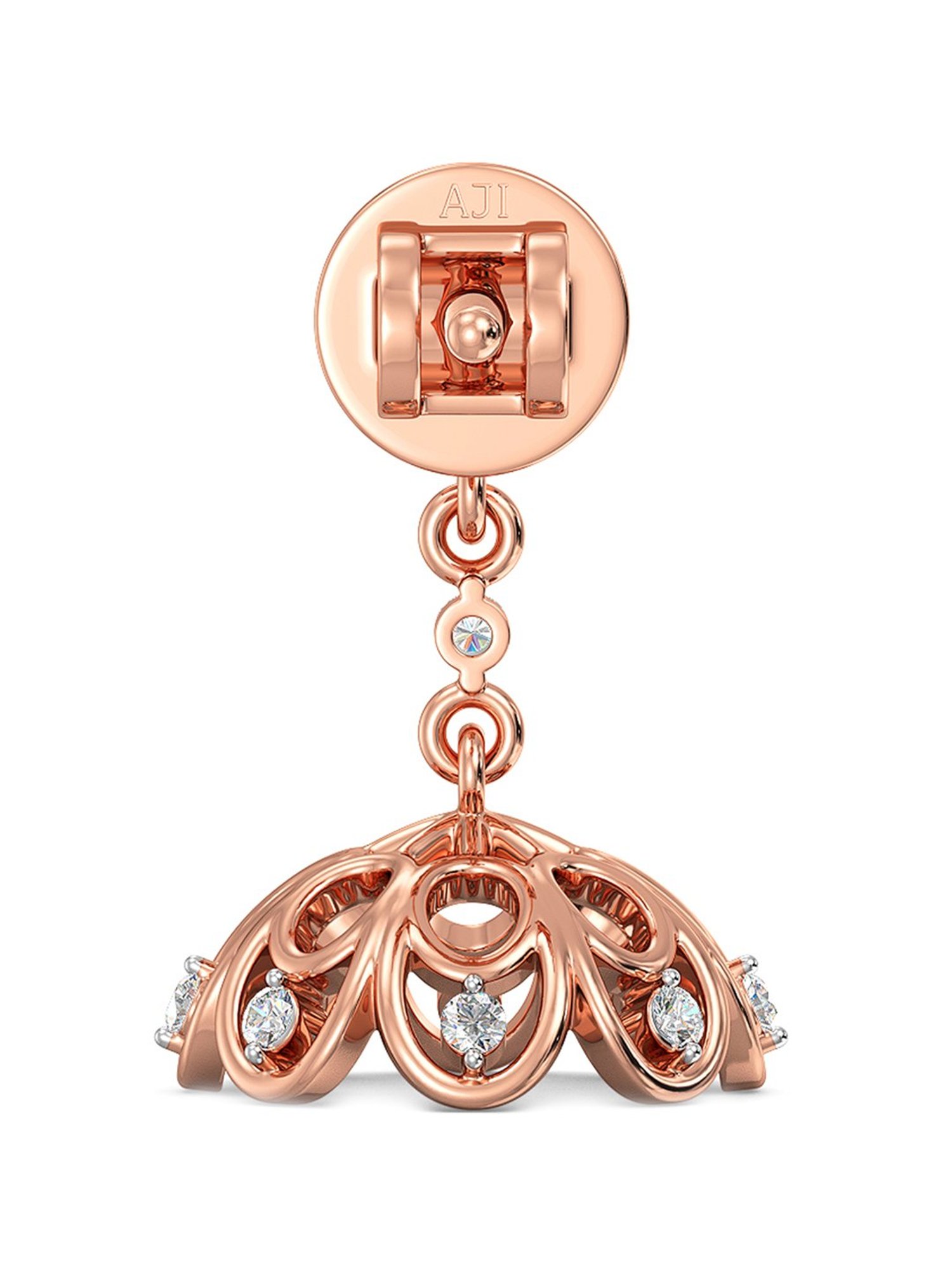 Joyalukkas 18 kt Gold & Diamond Jhumki Earrings