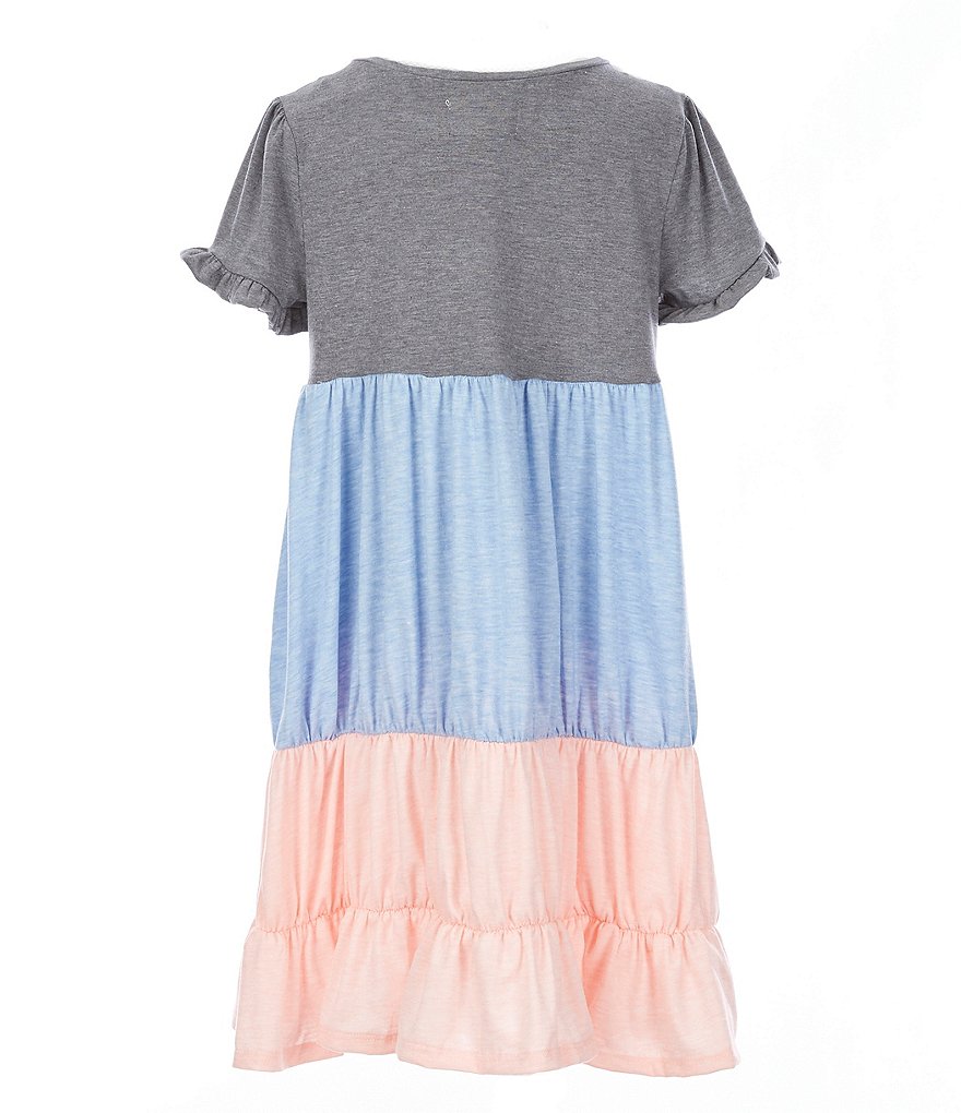 Us Angels Big Girls 7-16 Colorblock Babydoll Dress