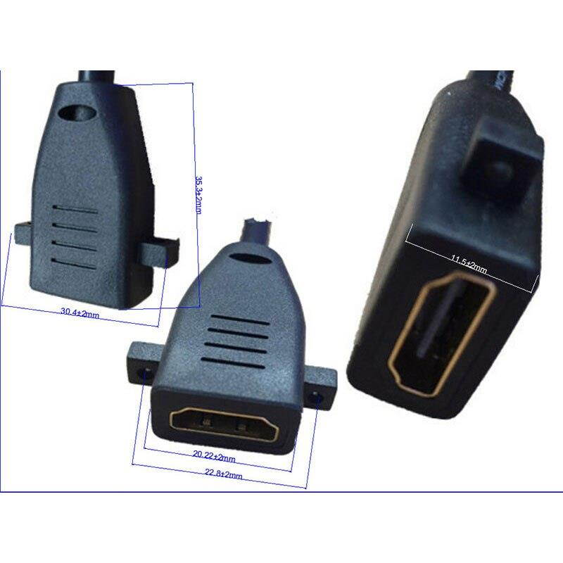 0.15m HDMI female to female panel mount extension Gold plated Cable