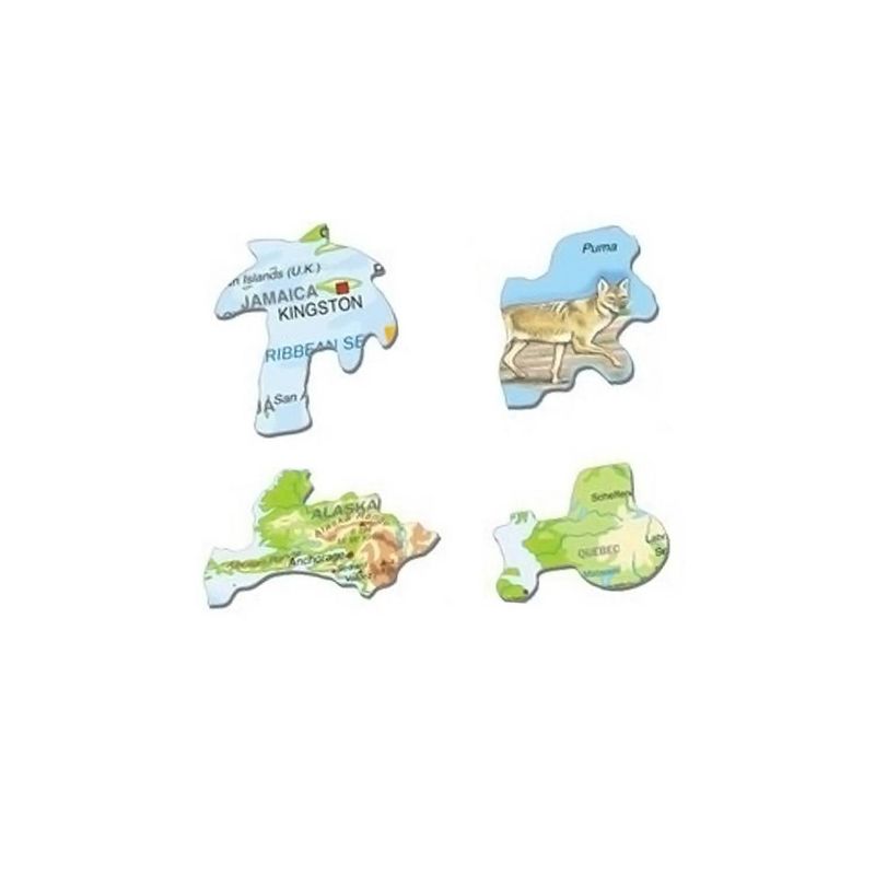 Larsen Puzzles North American Map with Animals Kids Jigsaw Puzzle - 66pc