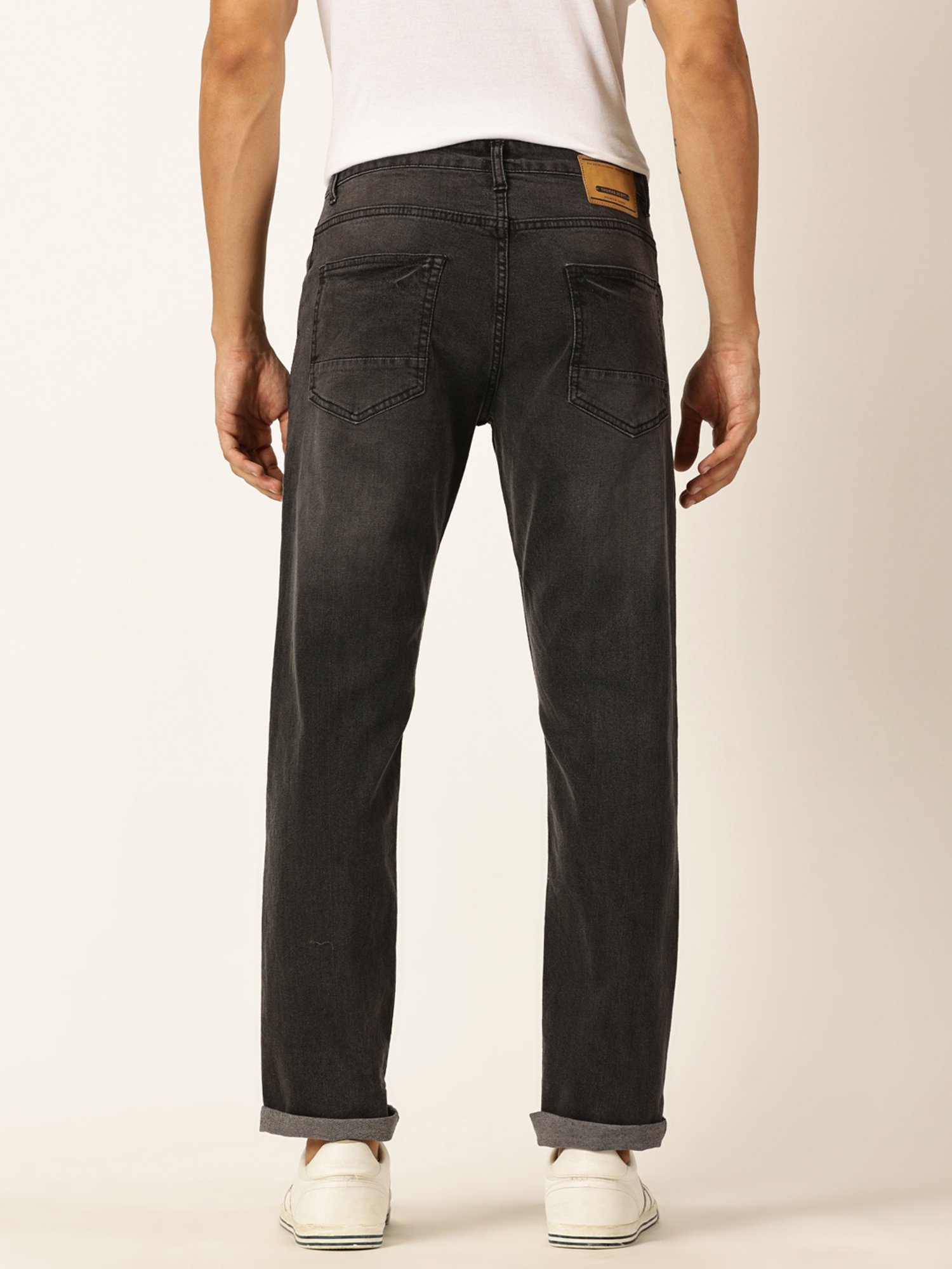 Thomas Scott Black Slim Fit Lightly Washed Jeans