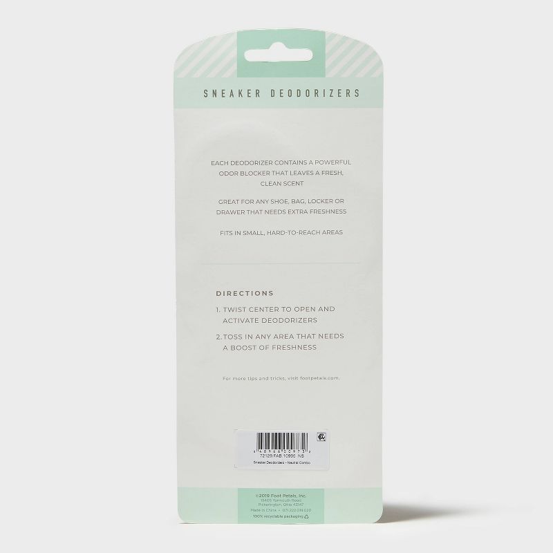 Women's Fab Feet by Foot Petals Sneakers Deodorizer Black/Orange/Blue - 3 pairs